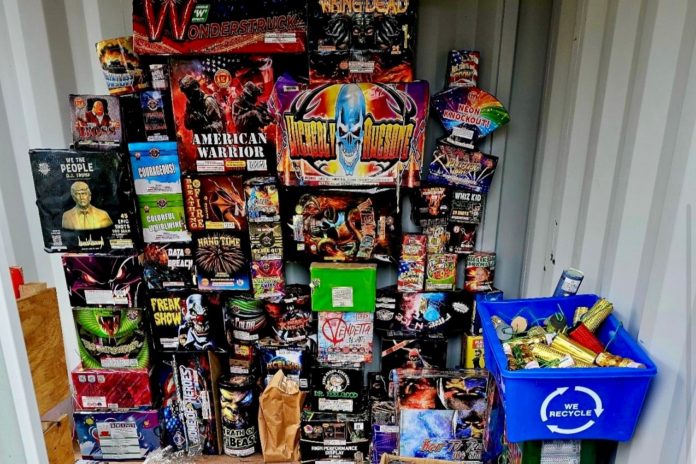 Fireworks stacked up